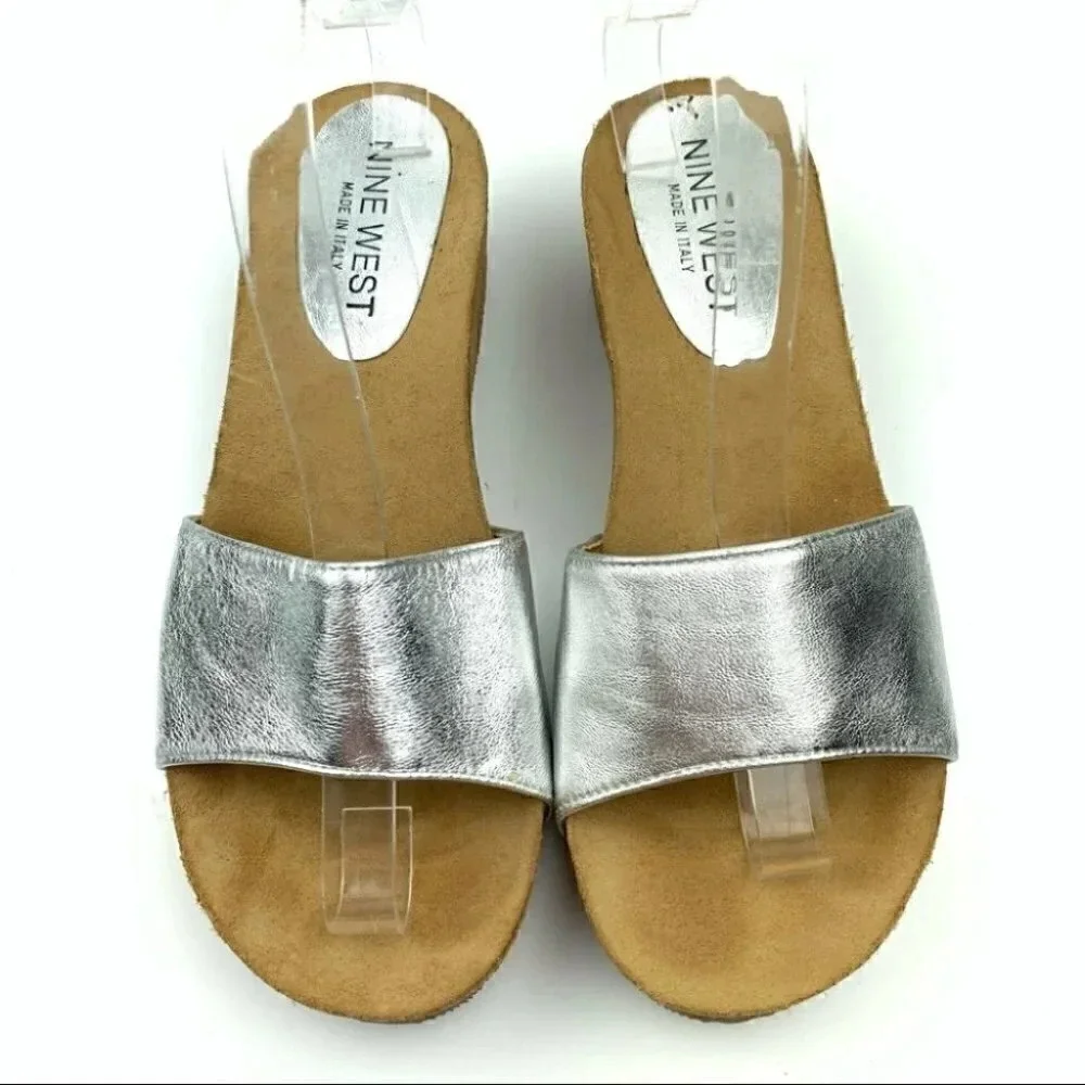 Nine West sandals size 9 Needvaca Italian leather cork platforms vintage 90s y2k